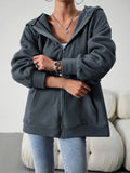 Chicdear-Winter outfits ideas Women's Fashion Casual Loose Casual Sweater Cardigan Hooded Jacket