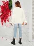 Chicdear-Winter outfits ideas New long-sleeved floral cardigan lantern sleeves knitted sweater jacket