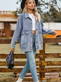 Chicdear-Winter outfits ideas New all-match slim retro classic loose denim casual jacket top