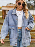 Chicdear-Winter outfits ideas New all-match slim retro classic loose denim casual jacket top