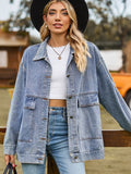 Chicdear-Winter outfits ideas New all-match slim retro classic loose denim casual jacket top