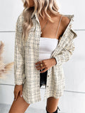 Chicdear-Winter outfits ideas Fashion women's long plaid shirt jacket