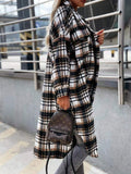 Chicdear-Winter outfits ideas women's casual long plaid shirt jacket