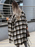 Chicdear-Winter outfits ideas women's casual long plaid shirt jacket