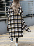 Chicdear-Winter outfits ideas women's casual long plaid shirt jacket