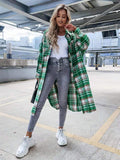 Chicdear-Winter outfits ideas women's casual long plaid shirt jacket