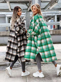 Chicdear-Winter outfits ideas women's casual long plaid shirt jacket