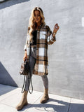 Chicdear-Winter outfits ideas Women's single-breasted plaid long-sleeved shirt jacket