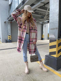 Chicdear-Winter outfits ideas Women's single-breasted plaid long-sleeved shirt jacket