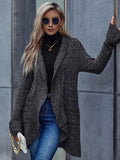 Chicdear-Winter outfits ideas New elegant long-sleeved ruffled lapel loose cardigan sweater jacket