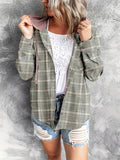 Chicdear-Winter outfits ideas New hooded sweatshirt buttoned casual shirt jacket