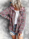 Chicdear-Winter outfits ideas New hooded sweatshirt buttoned casual shirt jacket