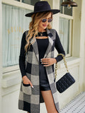 Chicdear-Winter outfits ideas Sleeveless sweater jacket plaid jacquard vest cardigan