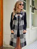 Chicdear-Winter outfits ideas Sleeveless sweater jacket plaid jacquard vest cardigan