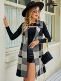 Chicdear-Winter outfits ideas Sleeveless sweater jacket plaid jacquard vest cardigan