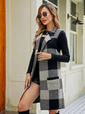 Chicdear-Winter outfits ideas Sleeveless sweater jacket plaid jacquard vest cardigan