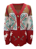 Chicdear-Winter outfits ideas Women's Christmas Casual Christmas Sweater Cardigan Jacket