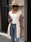 Chicdear-Winter outfits ideas New women's color block sweater jacket