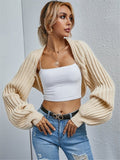 Chicdear-Winter outfits ideas New loose and versatile knitted cardigan short sweater shawl jacket