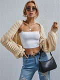 Chicdear-Winter outfits ideas New loose and versatile knitted cardigan short sweater shawl jacket