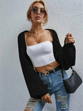 Chicdear-Winter outfits ideas New loose and versatile knitted cardigan short sweater shawl jacket