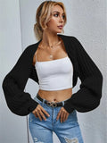 Chicdear-Winter outfits ideas New loose and versatile knitted cardigan short sweater shawl jacket