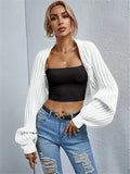 Chicdear-Winter outfits ideas New loose and versatile knitted cardigan short sweater shawl jacket