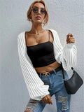 Chicdear-Winter outfits ideas New loose and versatile knitted cardigan short sweater shawl jacket