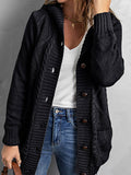 Chicdear-Winter outfits ideas mid-length cardigan hooded sweater jacket