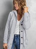 Chicdear-Winter outfits ideas mid-length cardigan hooded sweater jacket