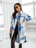 Chicdear-Winter outfits ideas Women's new color flannel plaid long windbreaker fashionable shirt woolen jacket