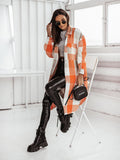 Chicdear-Winter outfits ideas Women's new color flannel plaid long windbreaker fashionable shirt woolen jacket