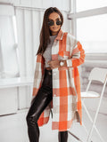 Chicdear-Winter outfits ideas Women's new color flannel plaid long windbreaker fashionable shirt woolen jacket