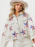 Chicdear-Winter outfits ideas Sequin Jacket Independence Day Sequined Corduroy Top