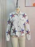 Chicdear-Winter outfits ideas Sequin Jacket Independence Day Sequined Corduroy Top