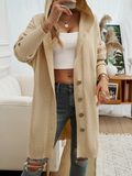 Chicdear-Winter outfits ideas Casual Loose Cardigan Button-Down Hooded Sweater Jacket