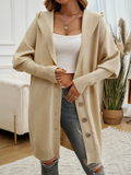 Chicdear-Winter outfits ideas Casual Loose Cardigan Button-Down Hooded Sweater Jacket