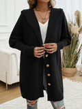 Chicdear-Winter outfits ideas Casual Loose Cardigan Button-Down Hooded Sweater Jacket