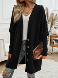 Chicdear-Winter outfits ideas Casual Loose Cardigan Button-Down Hooded Sweater Jacket