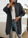 Chicdear-Winter outfits ideas Casual Loose Cardigan Button-Down Hooded Sweater Jacket