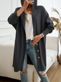 Chicdear-Winter outfits ideas Casual Loose Cardigan Button-Down Hooded Sweater Jacket