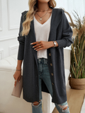 Chicdear-Winter outfits ideas Casual Loose Cardigan Button-Down Hooded Sweater Jacket