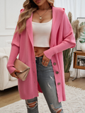 Chicdear-Winter outfits ideas Casual Loose Cardigan Button-Down Hooded Sweater Jacket