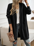 Chicdear-Winter outfits ideas Batwing Sleeve Cardigan Solid Color Sweater Jacket