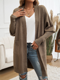 Chicdear-Winter outfits ideas Batwing Sleeve Cardigan Solid Color Sweater Jacket