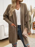 Chicdear-Winter outfits ideas Batwing Sleeve Cardigan Solid Color Sweater Jacket