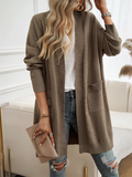 Chicdear-Winter outfits ideas Batwing Sleeve Cardigan Solid Color Sweater Jacket