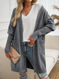 Chicdear-Winter outfits ideas Batwing Sleeve Cardigan Solid Color Sweater Jacket