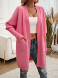 Chicdear-Winter outfits ideas Batwing Sleeve Cardigan Solid Color Sweater Jacket