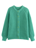 Chicdear-Winter outfits ideas New solid color cardigan long sleeve knitted sweater jacket